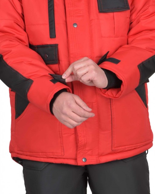 Куртка 5501 зимняя, мужская: красная с черным