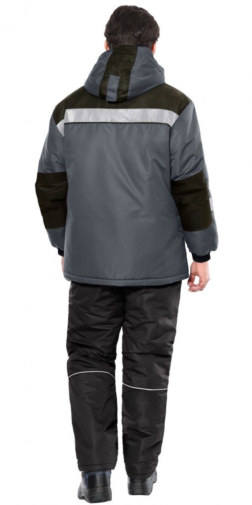 Куртка СИРИУС-КОМФОРТ зимняя, мужская: темно-серая с черным и СОП