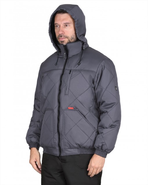 Куртка СИРИУС-ПРАГА-ЛЮКС зимняя, мужская: тёмно-серый баклажан