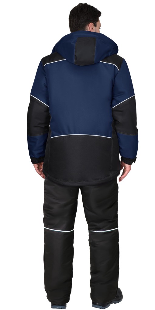 Куртка СИРИУС-АРКТИКА зимняя, мужская: тёмно-синяя с черным и СК