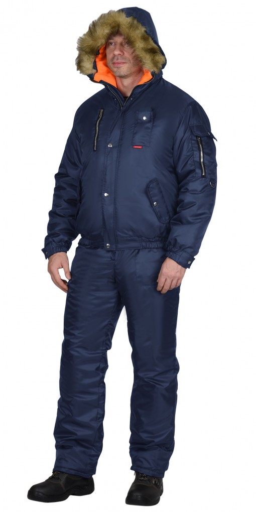 Куртка СИРИУС-АЛЯСКА зимняя, мужская: укороченная темно-синяя