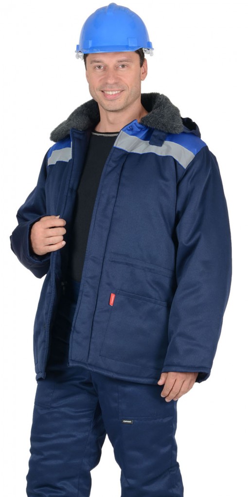 Куртка СИРИУС-БРИГАДИР зимняя, мужская: синий с васильковым с СОП