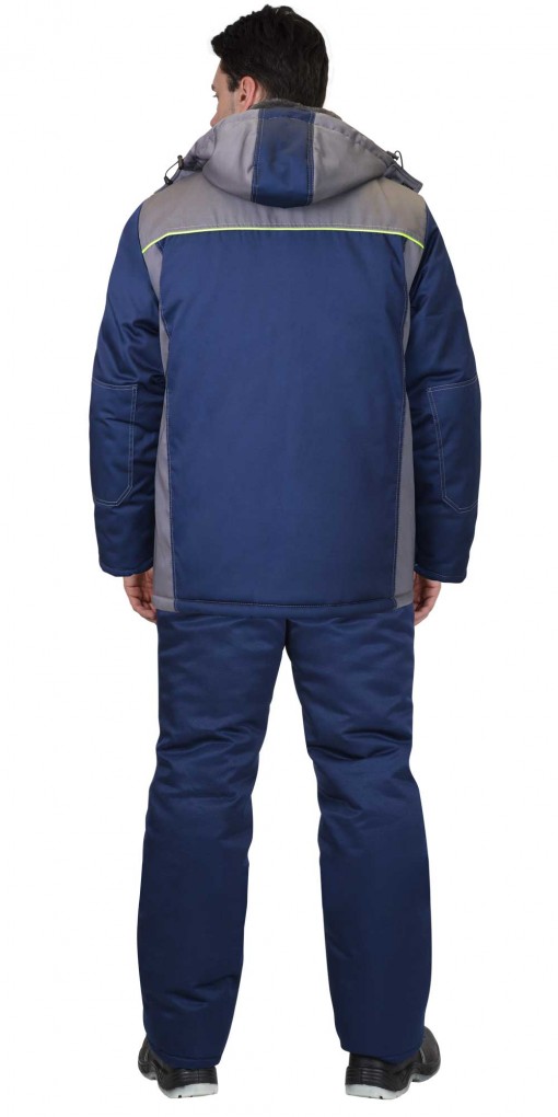Куртка СИРИУС-ФАВОРИТ зимняя, мужская: синяя с серым
