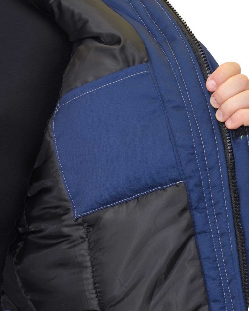 Куртка СИРИУС-ФАВОРИТ зимняя, мужская: синяя с серым