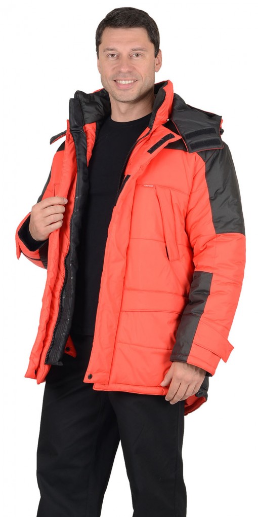 Куртка СИРИУС-ЕВРОПА зимняя, мужская: красная с чёрным