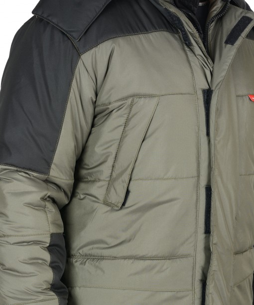 Куртка СИРИУС-ЕВРОПА зимняя, мужская: оливковая с чёрным