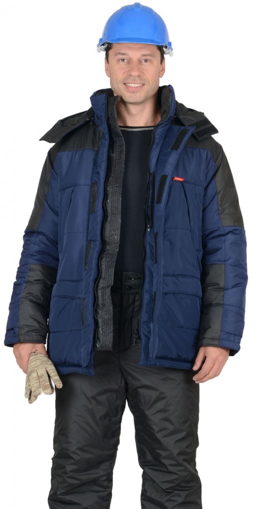 Куртка СИРИУС-ЕВРОПА зимняя, мужская: синяя с чёрным