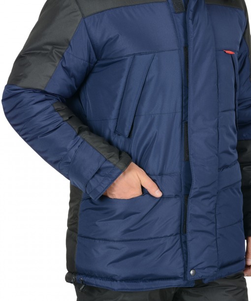 Куртка СИРИУС-ЕВРОПА зимняя, мужская: синяя с чёрным