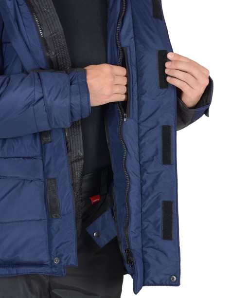 Куртка СИРИУС-ЕВРОПА зимняя, мужская: синяя с чёрным