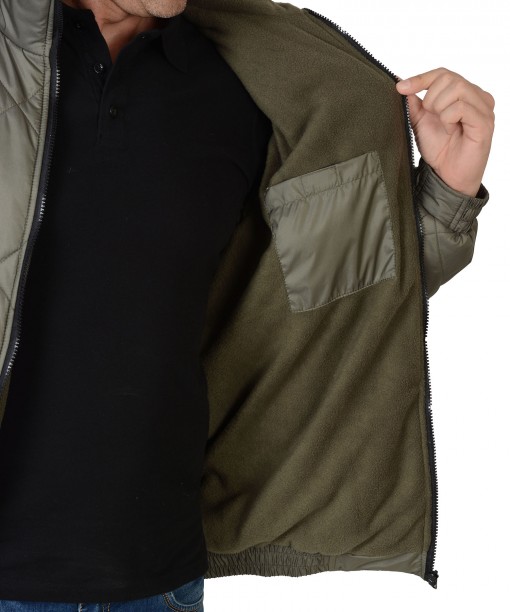 Куртка СИРИУС-ПРАГА-ЛЮКС зимняя, мужская: укороченная с капюшоном, оливковая