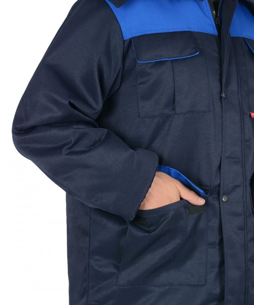 Куртка СИРИУС-ПРОФЕССИОНАЛ зимняя, мужская: тёмно-синяя с васильковым