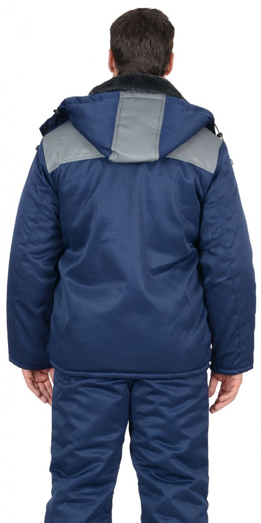 Куртка СИРИУС-ПРОФЕССИОНАЛ зимняя, мужская: тёмно-синяя с серым