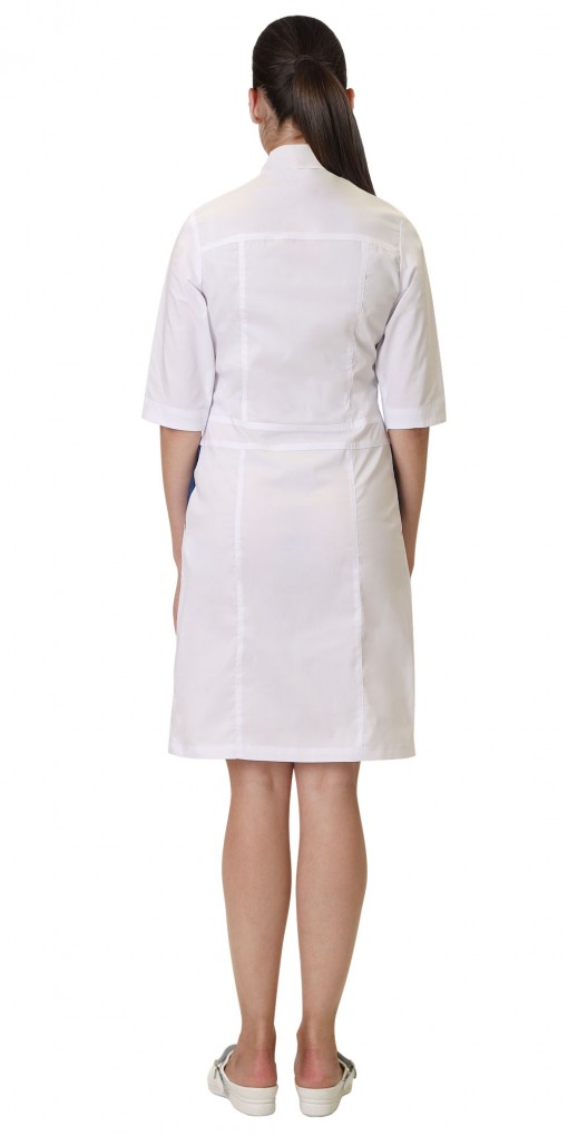 Халат СИРИУС-БАРБАРА женский белый с темно-синим