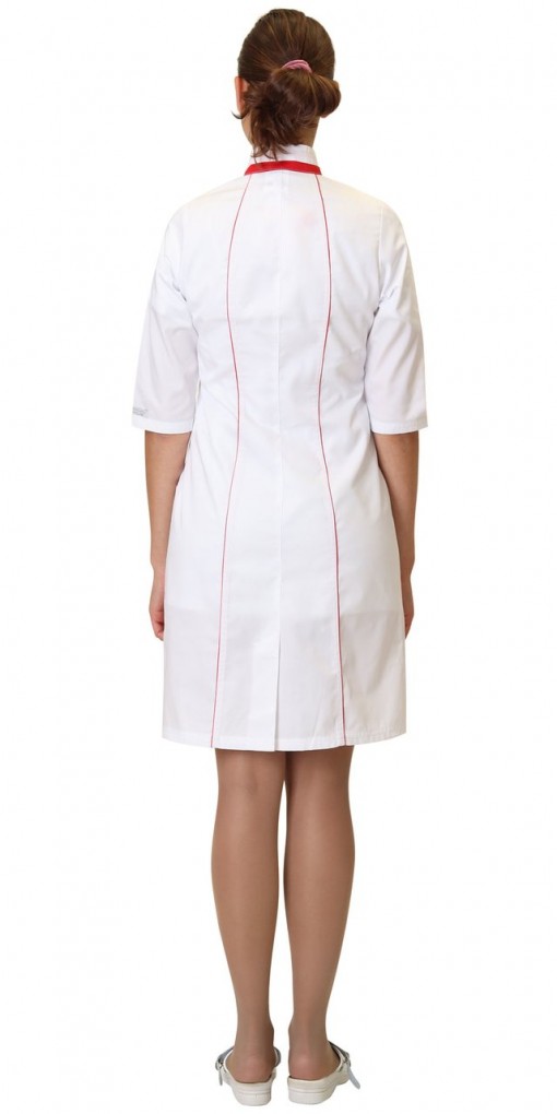 Халат СИРИУС-МУЗА женский белый с красным