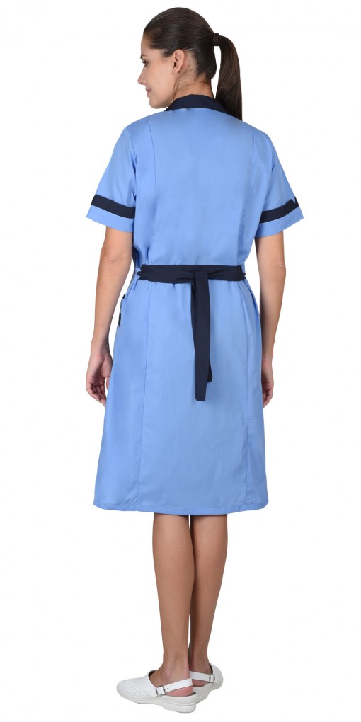 Халат СИРИУС-КЛАССИКА женский голубой с темно-синим