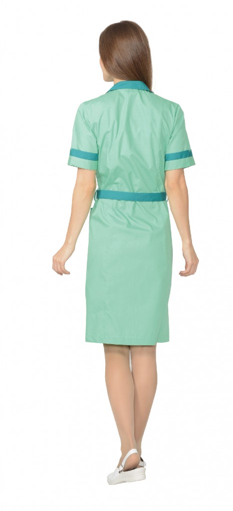 Халат СИРИУС-КЛАССИКА женский мятный с темно-зеленым