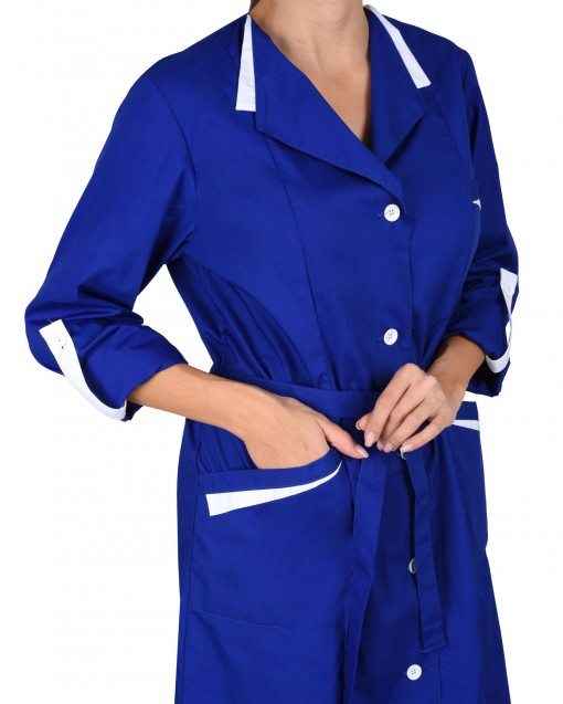 Халат СИРИУС-КОМФОРТ женский васильковый с белым