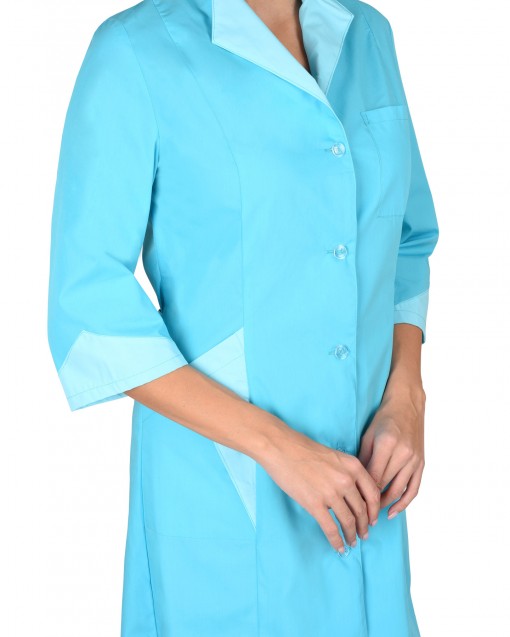 Халат СИРИУС-МАРЛЕН женский бирюзовый со светло-бирюзовым