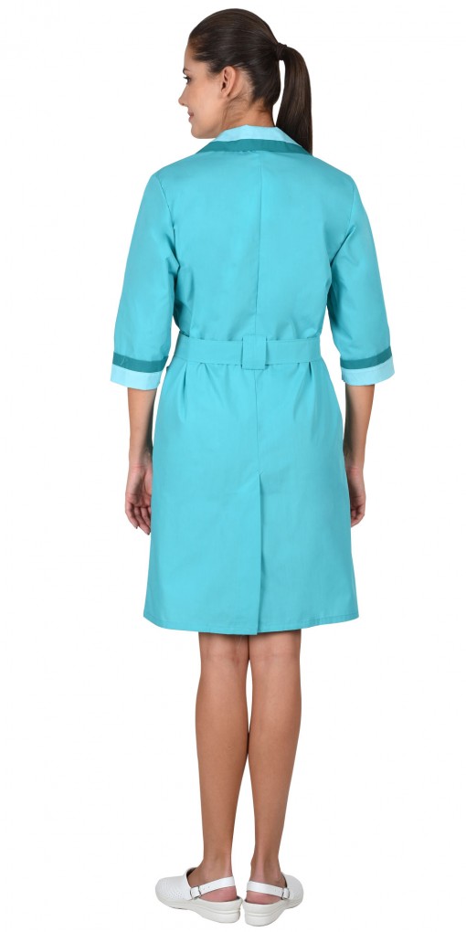 Халат СИРИУС-ФЛОРА женский светло-бирюзовый