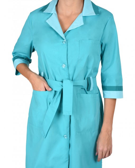 Халат СИРИУС-ФЛОРА женский светло-бирюзовый