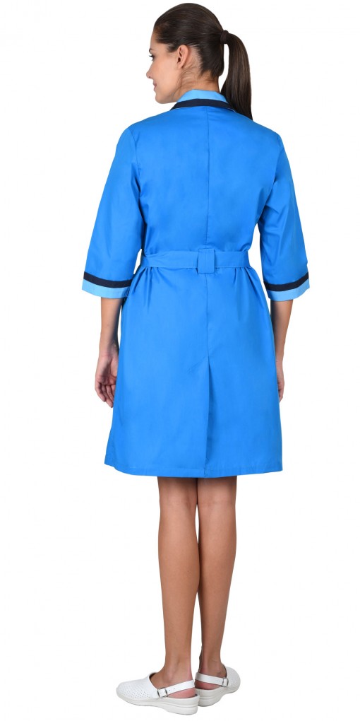 Халат СИРИУС-ФЛОРА женский тёмно-голубой