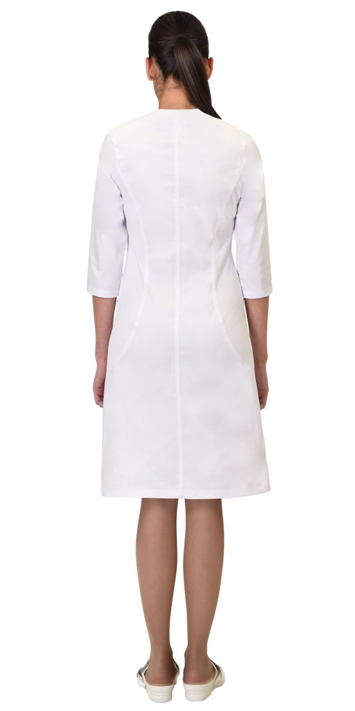 Халат СИРИУС-СТЕЛЛА женский белый с трикотажной вставкой