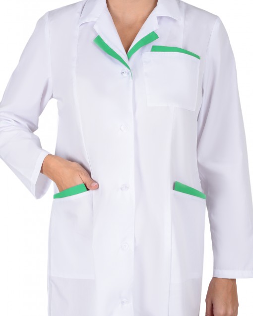 Халат СИРИУС-ЛИЗА женский белый с салатовым