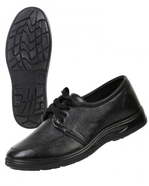 Туфли мужские на шнуровке черные иск. кожа ПУ