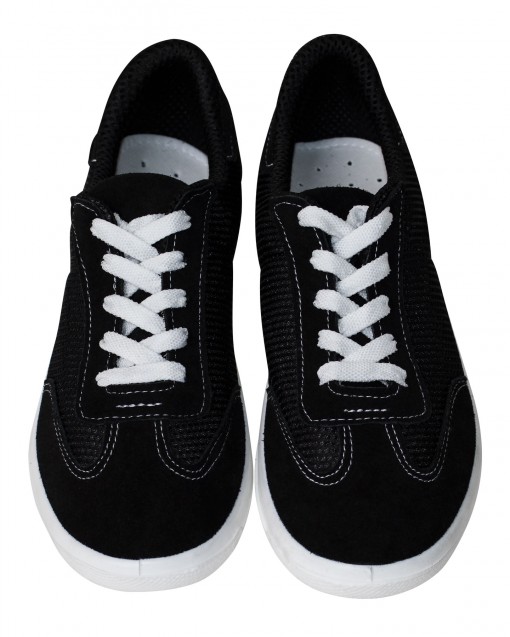 Кроссовки спилковые Люкс сетчатые черные