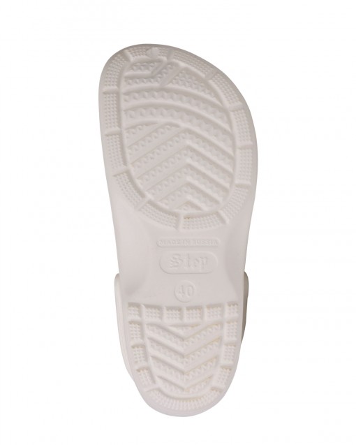 Сабо женские КОМФОРТ кожаные белые с розовым