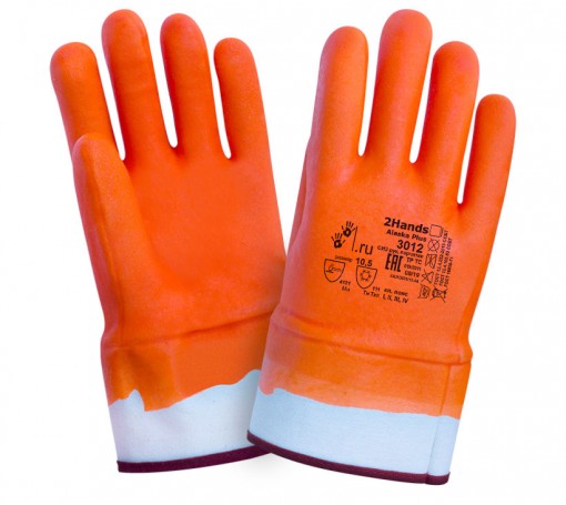 Перчатки трикотажные утепленные 2Hands ALASKA PLUS 3012 с ПВХ покрытием