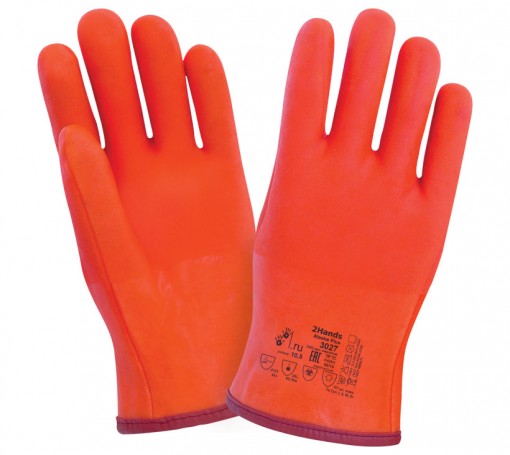 Перчатки трикотажные утепленные 2Hands ALASKA PLUS 3027 с ПВХ покрытием