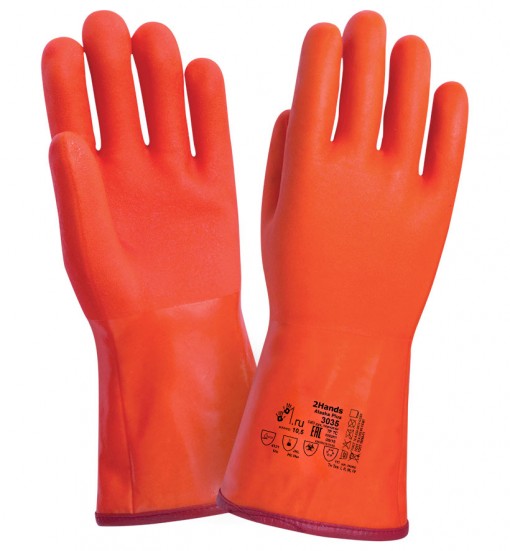 Перчатки трикотажные утепленные 2Hands ALASKA PLUS 3035 с ПВХ покрытием