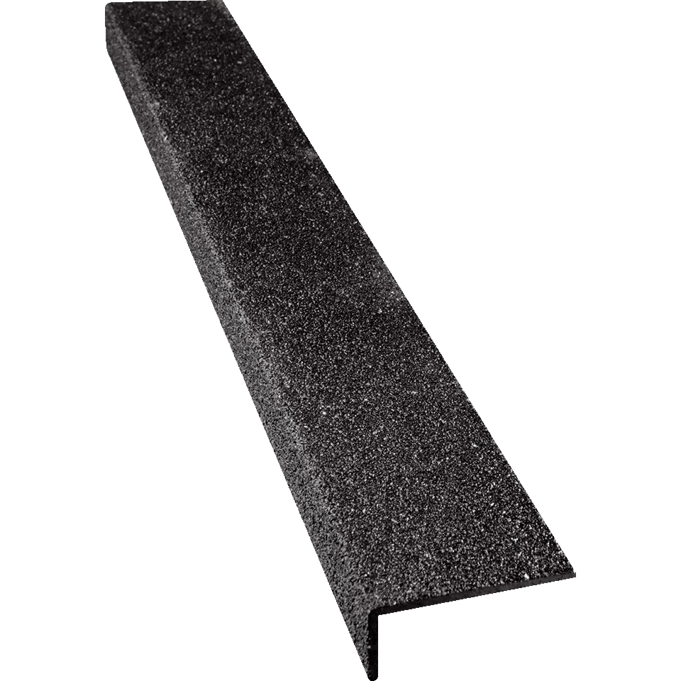 Профиль стеклопластиковый 1000x70x30х4,2 мм для краев ступеней зерно 12 Grit черный