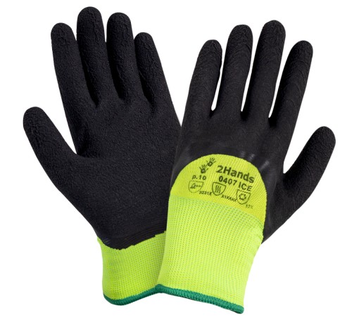Перчатки трикотажные утепленные 2Hands Double ICE 0407 ICE с латексным покрытием