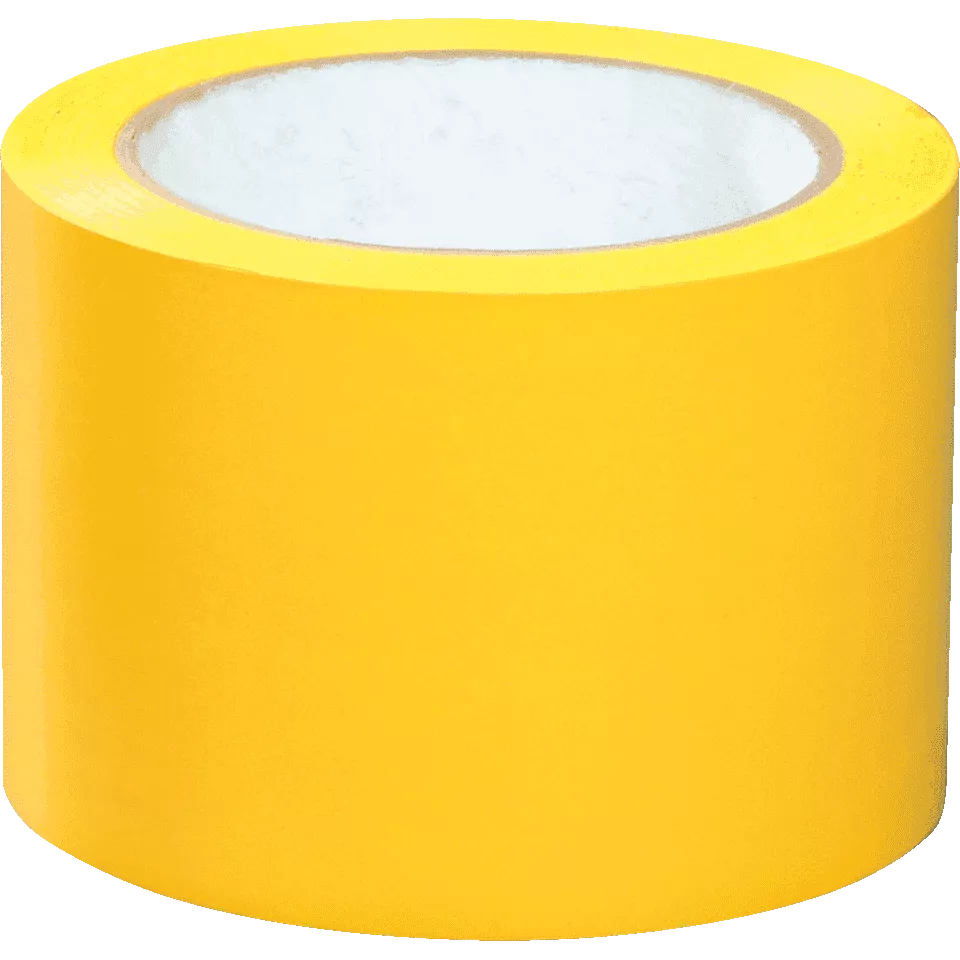 Лента ПВХ для разметки и маркировки 50 мм х 33 м желтая 150 мкр