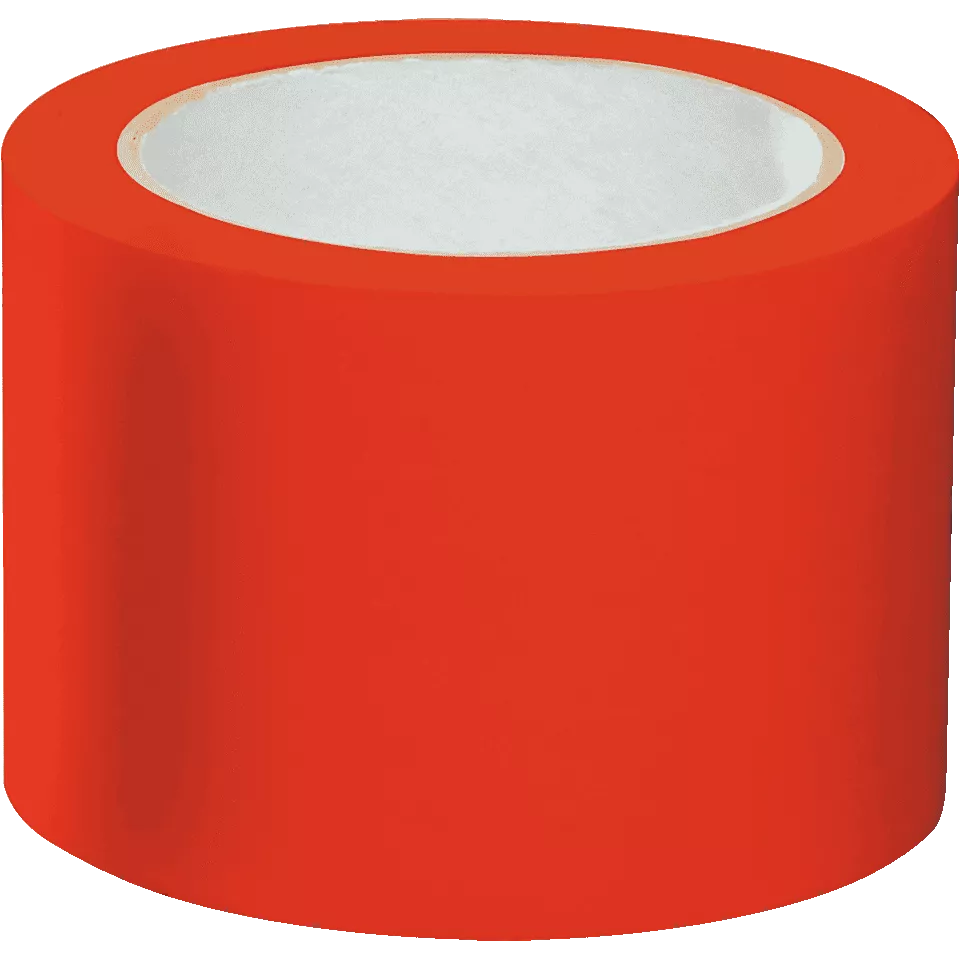 Лента ПВХ для разметки и маркировки 50 мм х 33 м красная 150 мкр