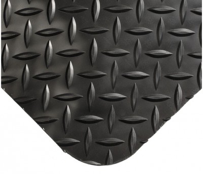 Мат противоусталочный 600 x 900 х 14 мм ромбическое рифление с двумя черными краями