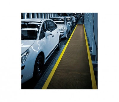 Мат противоусталочный 600 x 900 х 14 мм линейное рифление с двумя желтыми краями