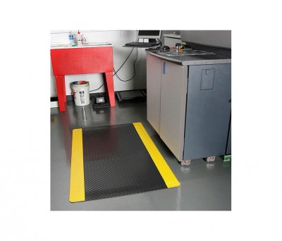 Мат противоусталочный 600 x 900 х 14 мм линейное рифление с двумя желтыми краями