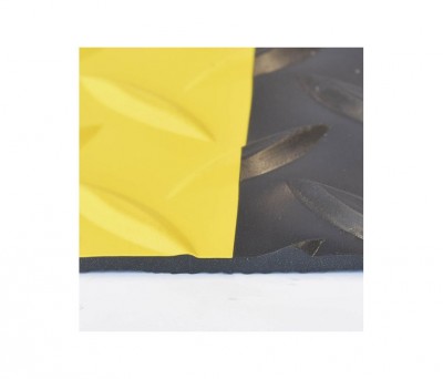 Мат противоусталочный 600 x 900 х 14 мм ромбическое рифление с двумя желтыми краями