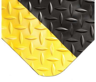 Мат противоусталочный 600 x 900 х 14 мм ромбическое рифление с двумя желтыми краями