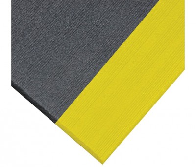 Мат противоусталочный 900 x 1500 х 14 мм ромбическое рифление с двумя желтыми краями