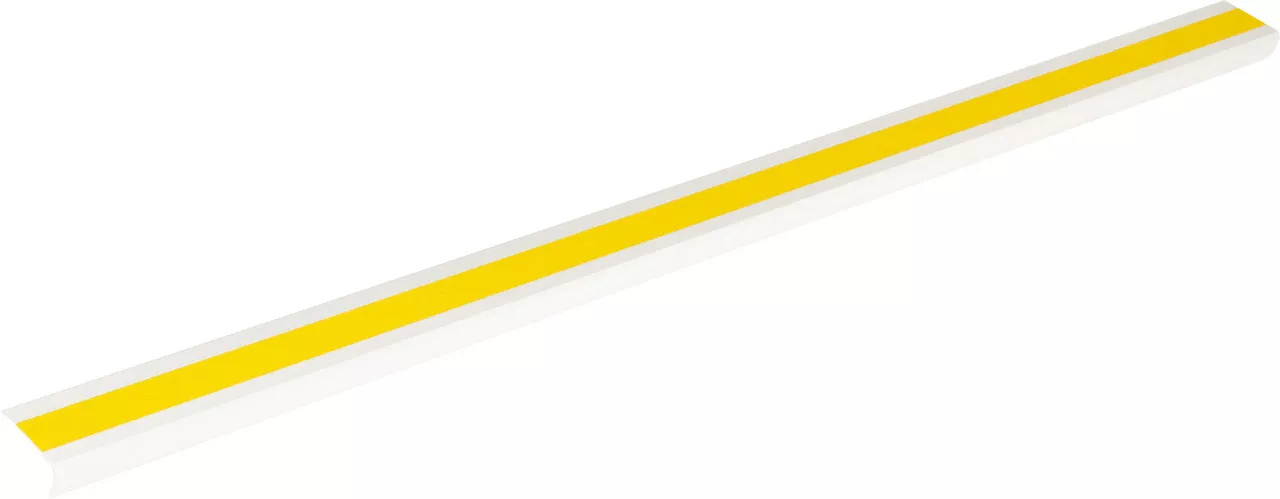 Профиль алюминиевый 1000x50x25 мм для краев ступеней с желтой противоскользящей лентой