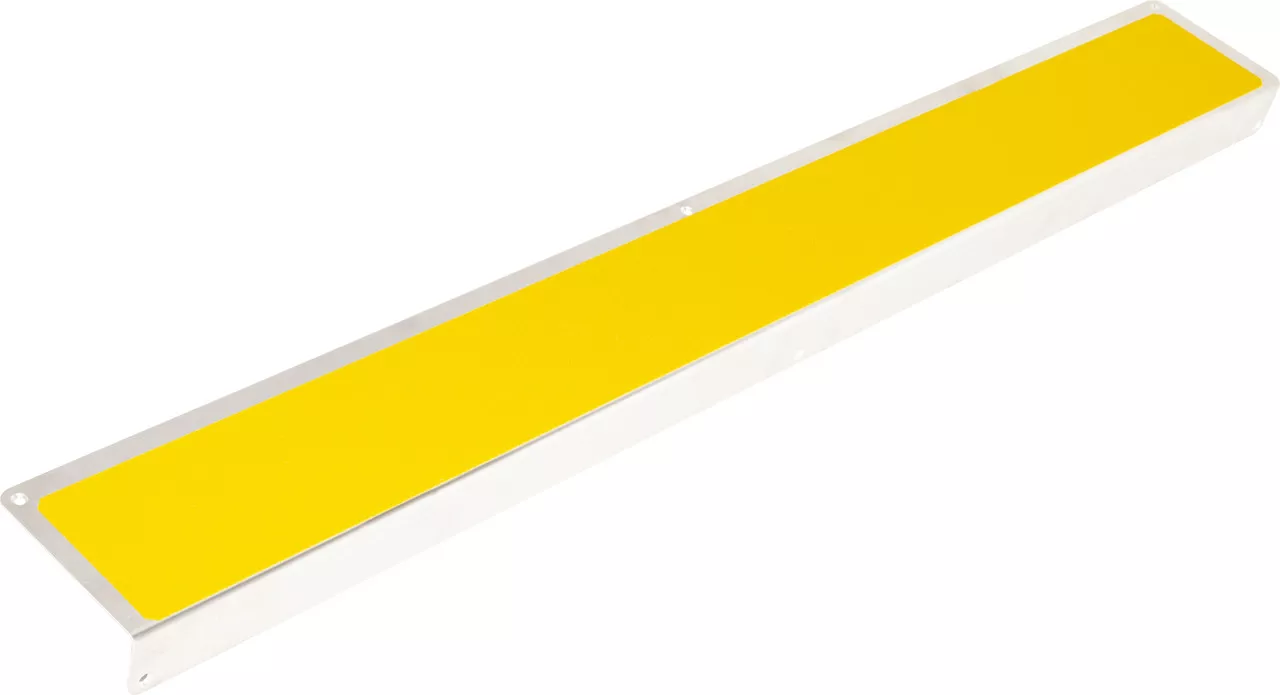 Профиль алюминиевый 1000x120x45 мм пластина с углом с желтой противоскользящей лентой