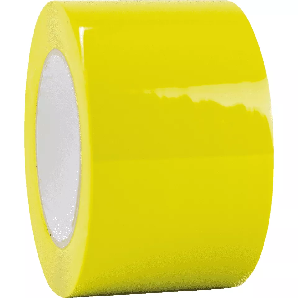 Лента ПВХ для разметки и маркировки 50 мм х 33 м желтая 190 мкр
