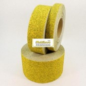 Лента противоскользящая для общественных мест с высокой проходимостью 75 мм х 18,3 м желтая с вкраплениями