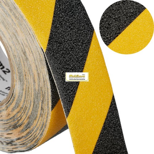 Лента противоскользящая предупреждающая 25 мм х 18,3 м желто-черная