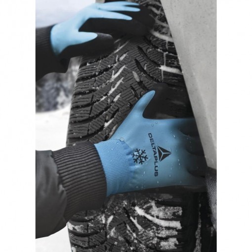 Перчатки трикотажные утепленные DELTA PLUS VV736BLс полным латексным покрытием