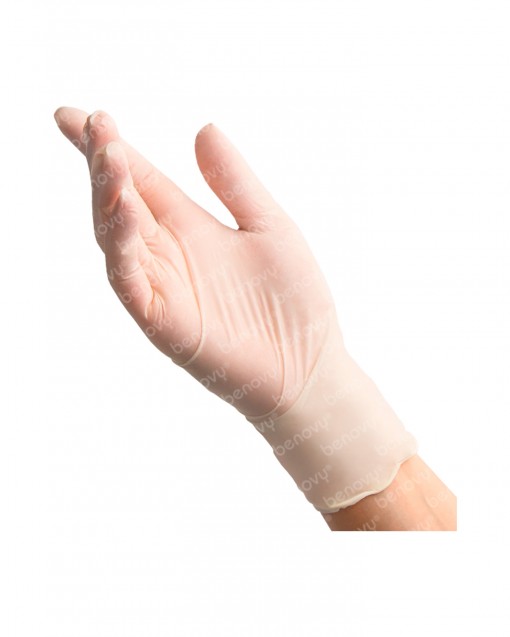 Перчатки латексные Benovy смотровые неопудренные гладкие